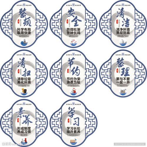 工厂车间食堂管理8s标语展板图设计图